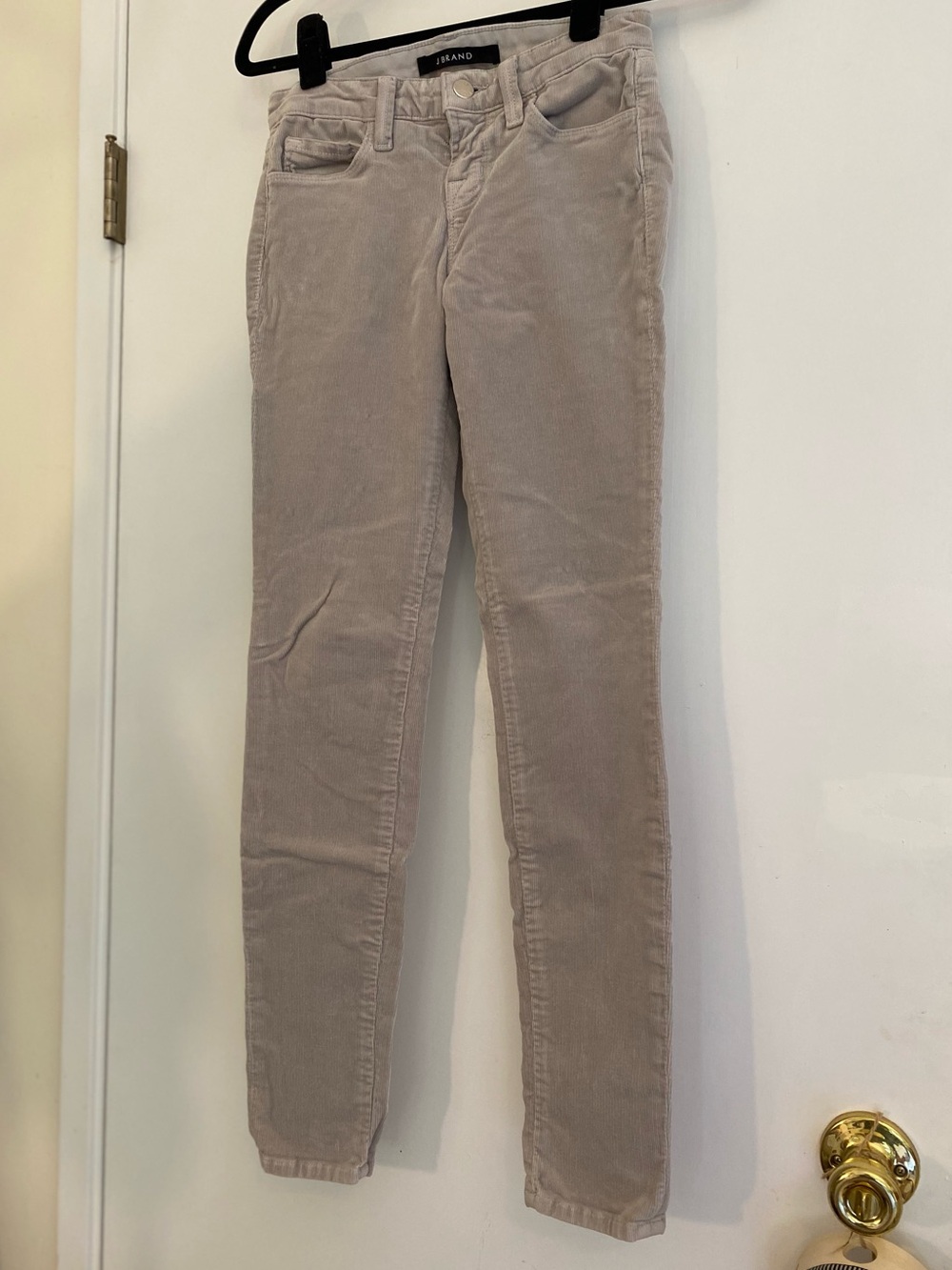 J Brand Skinny Corduroy Jeans in Light Taupe